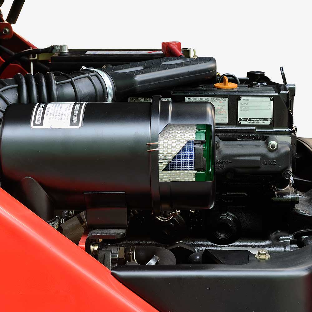 Easy tool-free access to engine and radiator